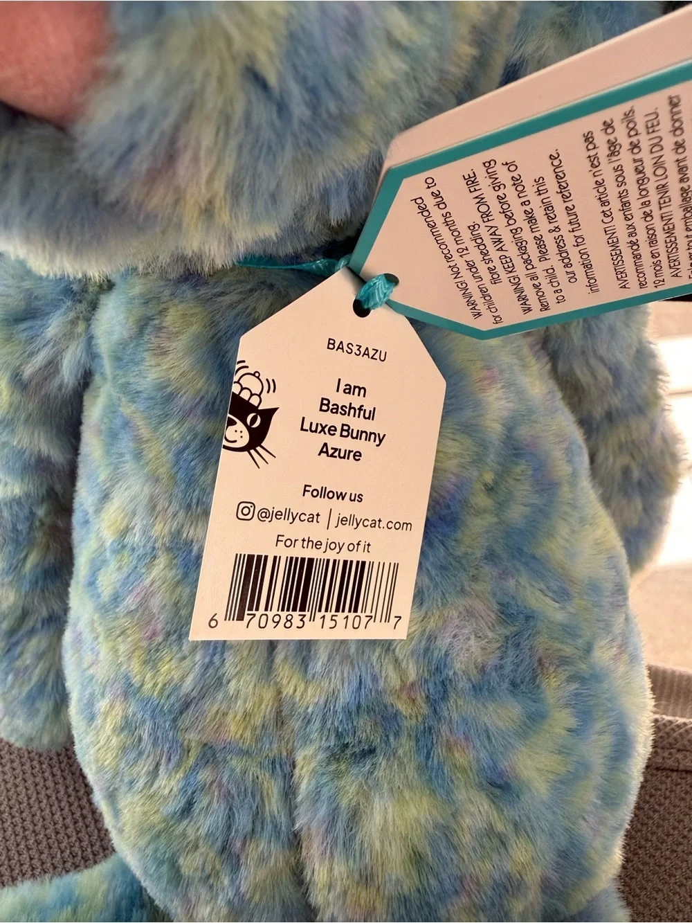 Jellycat Bashful Luxe Azure Bunny